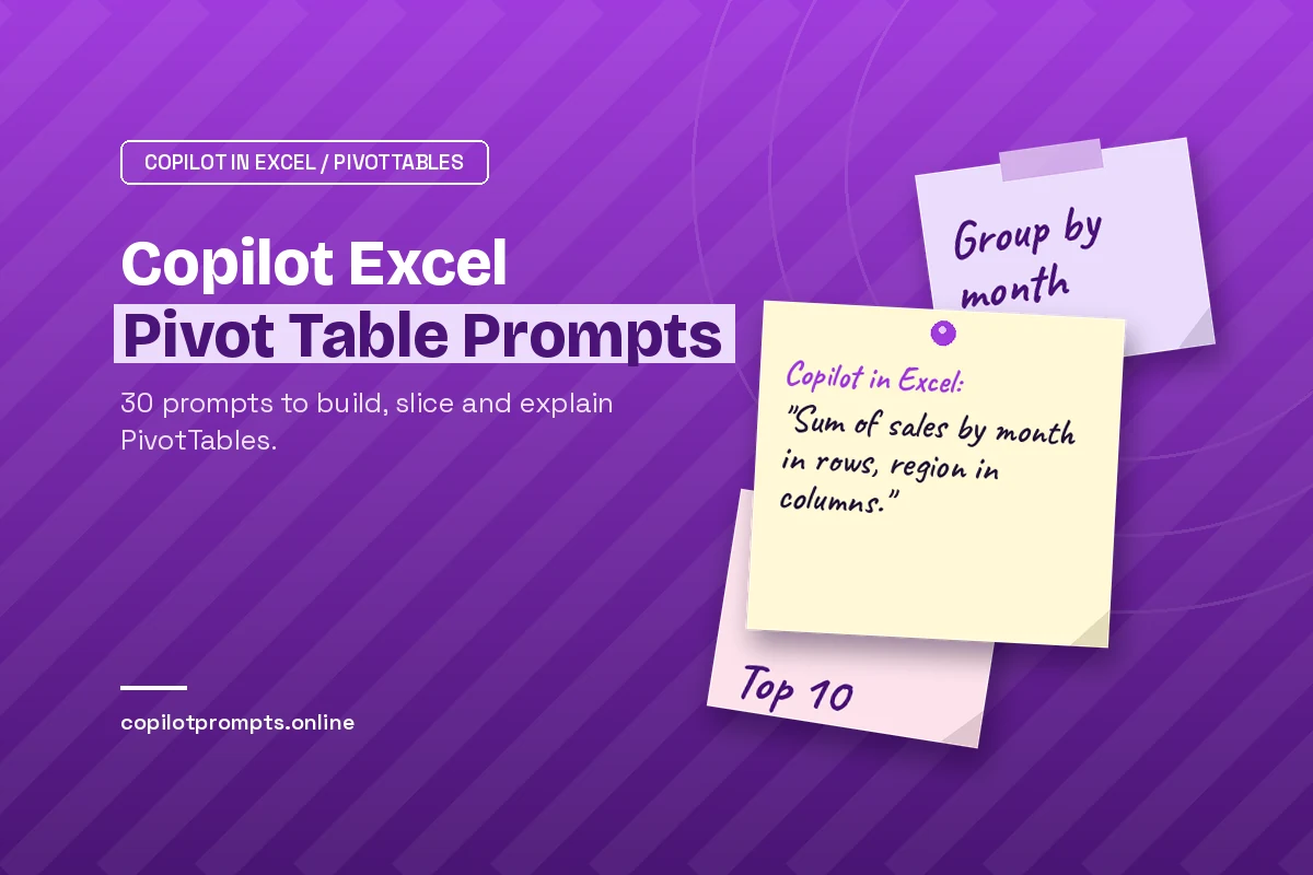 Copilot excel pivot table prompts featured image