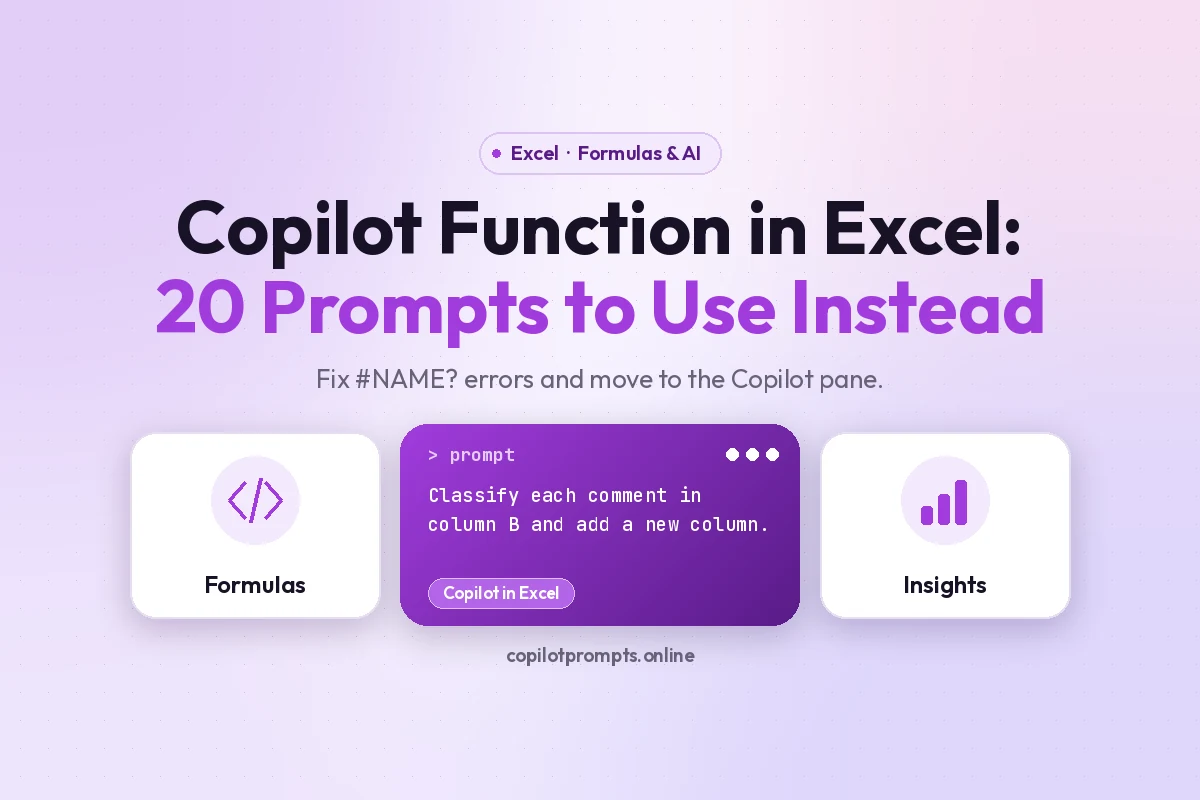 Copilot function in excel featured image