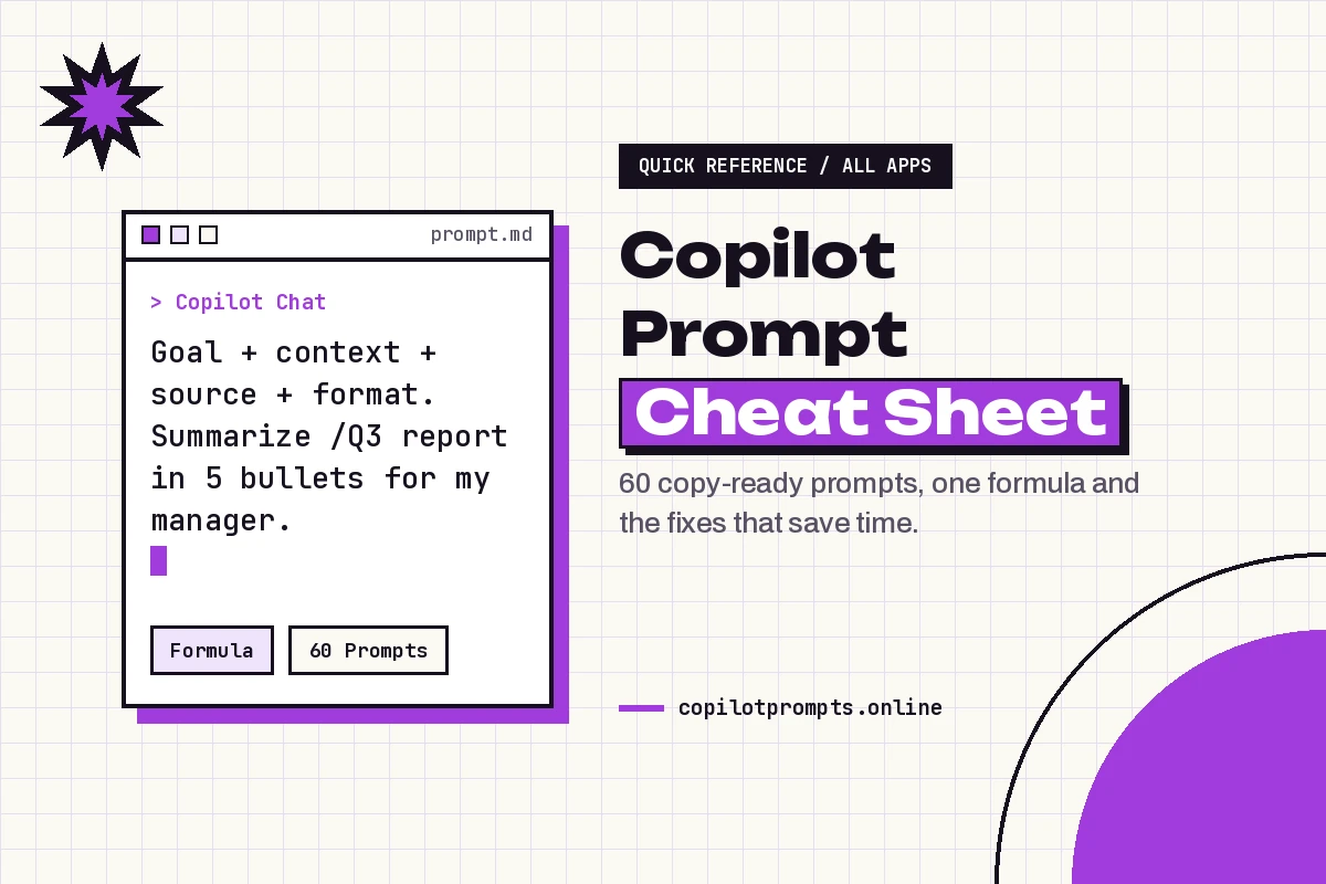 Copilot prompt cheat sheet featured image