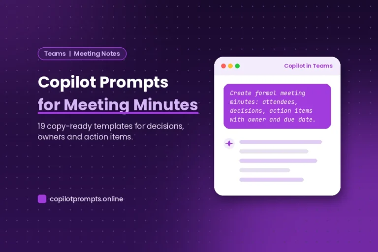 Copilot prompt for meeting minutes featured image