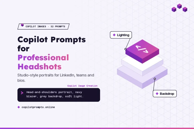 Copilot prompt for professional headshot featured image