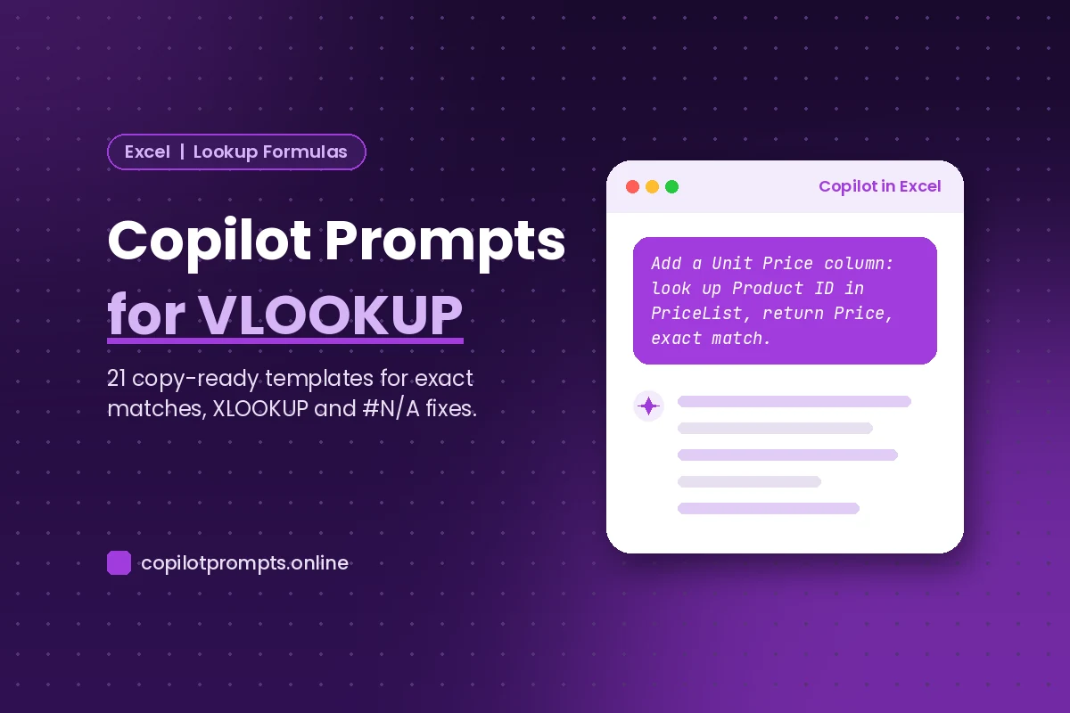 Copilot prompt for vlookup featured image
