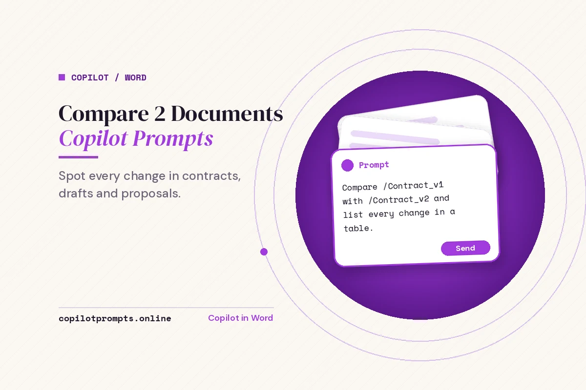 Copilot prompts for comparing 2 documents featured image