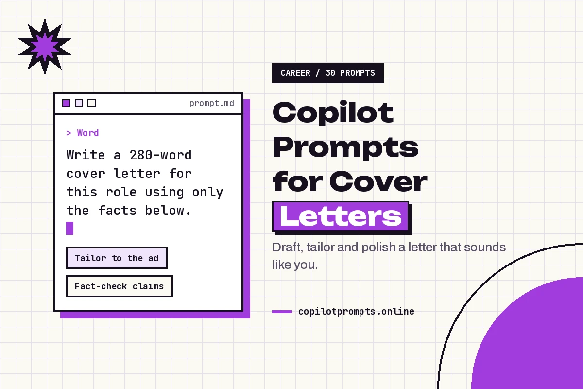 Copilot prompts for cover letter featured image