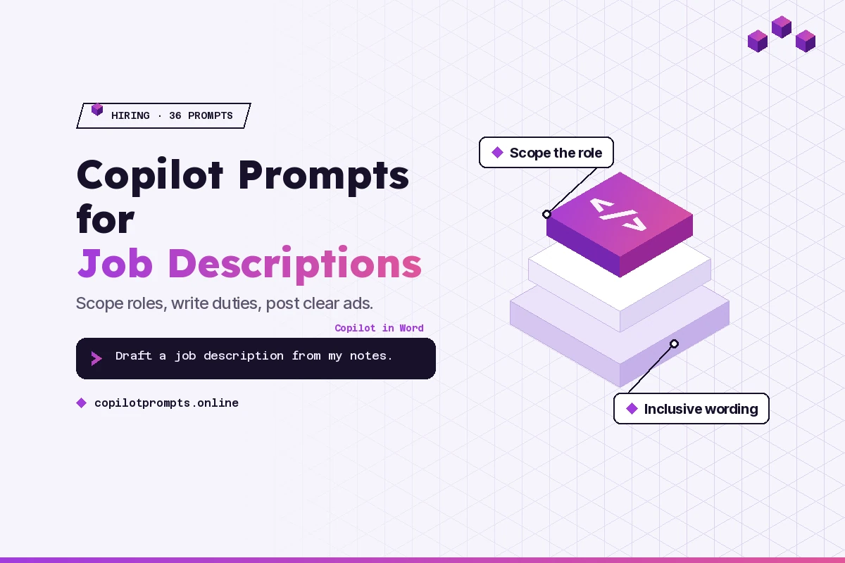 Copilot prompts for job descriptions featured image