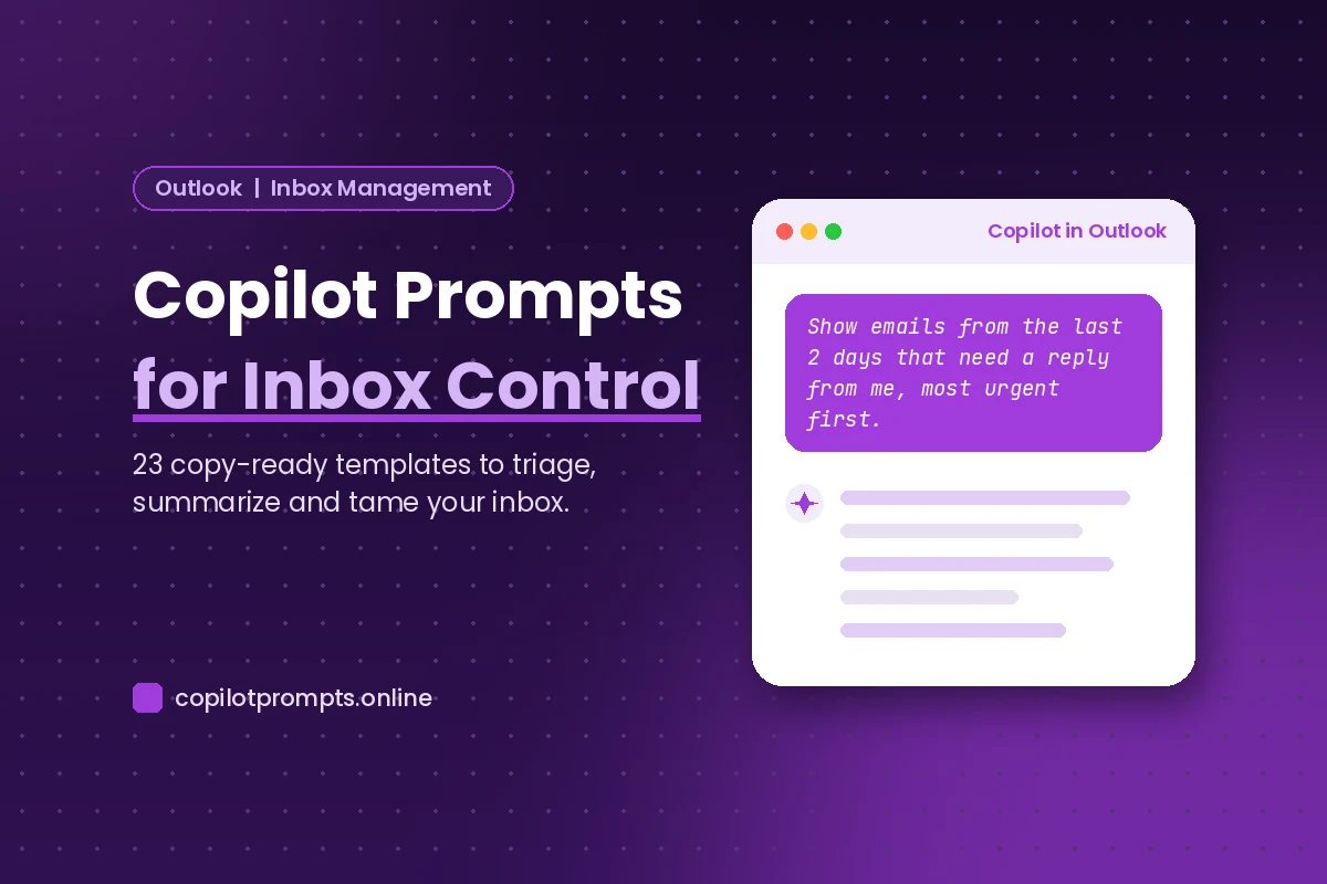 Copilot prompts for outlook inbox management featured image
