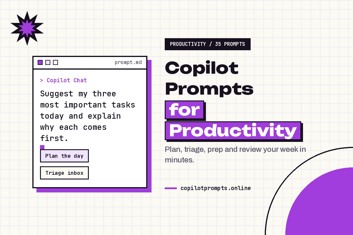 Copilot prompts for productivity featured image