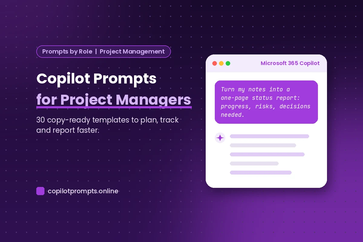 Copilot prompts for project managers featured image
