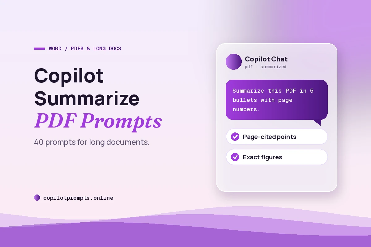 Copilot summarize pdf prompts featured image